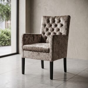 Chair with Armrests Taupe Velvet