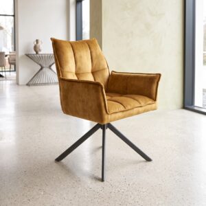 Retro Design Dining Chair Mustard Yellow