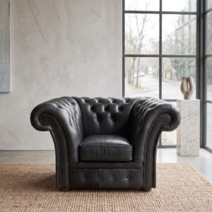 Chesterfield armchair leather anthracite