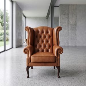 Chesterfield Armchair Leather Cognac