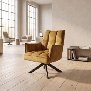 Retro Design Dining Chair Mustard Yellow