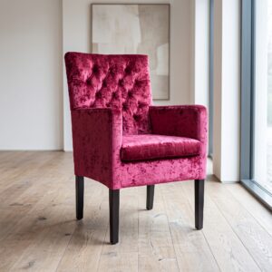 Dining room chair with Armrests Velvet Bordeaux