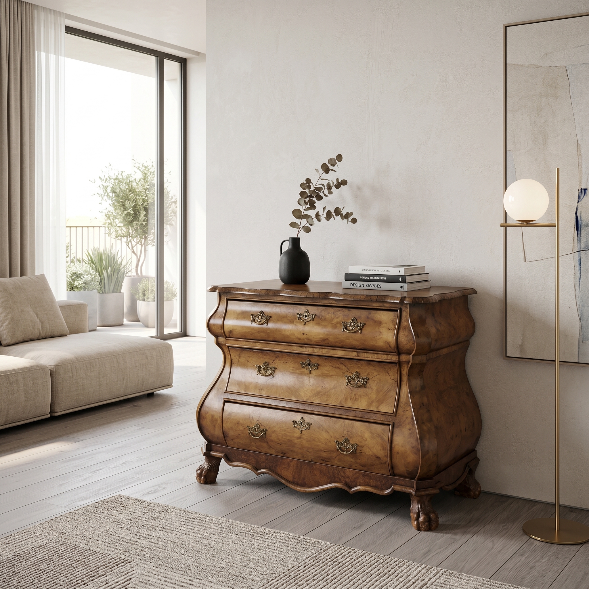 Dutch Chest of Drawers Neo-Baroque 1850 Walnut - Image 2