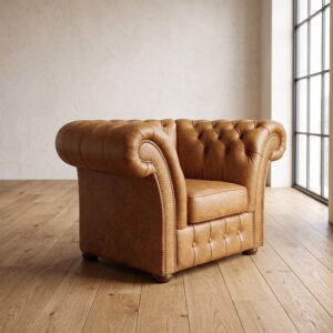 Chesterfield Armchair Leather Cognac