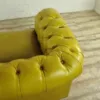 Chesterfield Sofa Leather Yellow 2.40 m - Image 13