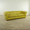 Chesterfield Sofa Leather Yellow 2.40 m
