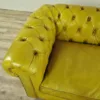 Chesterfield Sofa Leather Yellow 2.40 m - Image 6