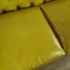 Chesterfield Sofa Leather Yellow 2.40 m - Image 8