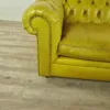 Chesterfield Sofa Leather Yellow 2.40 m - Image 5