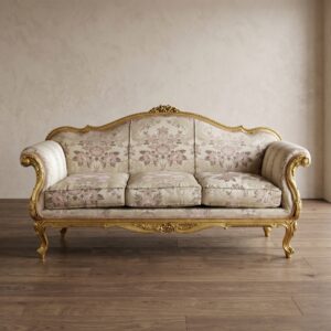 Sofa Neo-baroque Gold-Cream white