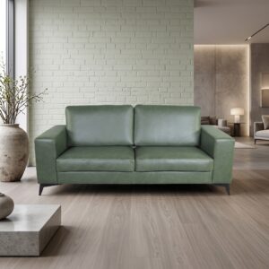 Sofa Leather 3-seater Olive 2,00 m