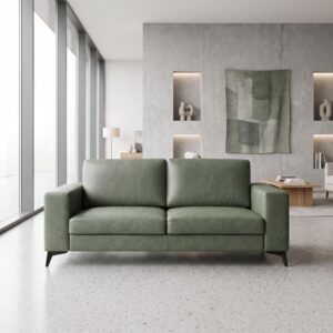 Sofa Leather 2-seater Olive 1,82 m