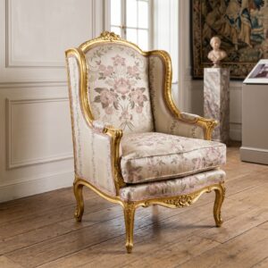 Baroque chair Armchair Neo-baroque Gold-Cream white