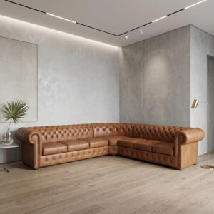 Chesterfield Corner Sofa Brown 3,10 m x 2,55 m