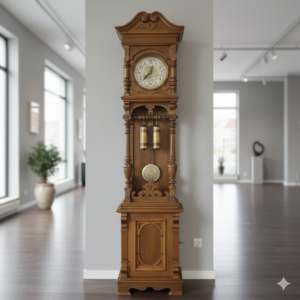 Grandfather Clock with Music Box Kalliope Gründerzeit 1890 Oak