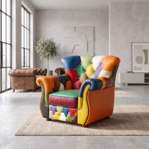Chesterfield Armchair leather Model Carnival