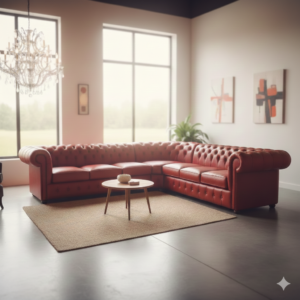 Chesterfield Corner Sofa Red 2,90 m x 2,40 m
