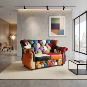 Chesterfield Sofa leather Model Carnival 1,50 m