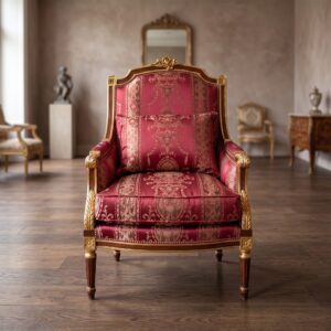 Baroque Throne Armchair Baroque Style Gold-Red