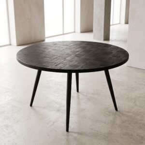Dining Table Round Black Ø 1,10 m