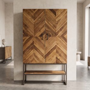 Cabinet Herringbone Pattern Teak 1,05 m