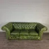Chesterfield Sofa Green 3-2-1 Leather - Image 12