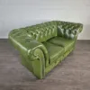 Chesterfield Sofa Green 3-2-1 Leather - Image 7