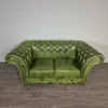 Chesterfield Sofa Green 3-2-1 Leather - Image 8