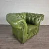 Chesterfield Sofa Green 3-2-1 Leather - Image 2