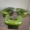 Chesterfield Sofa Green 3-2-1 Leather