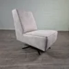 Retro Design Armchair White-Grey Leather
