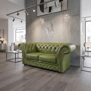 Sofa Leather Green 2-Seater