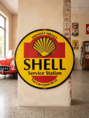 Shell Enamel Advertising Sign