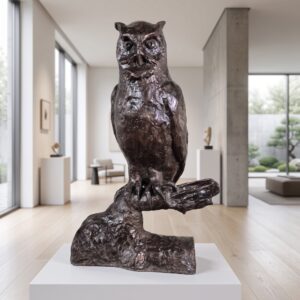 Statue Owl Bronze 0,65 m