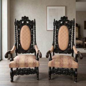 2 Chairs Historicism 1870 Oak