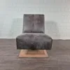 Design Armchair Grey-Brown Leather - Image 4