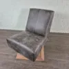 Design Armchair Grey-Brown Leather - Image 2