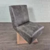 Design Armchair Grey-Brown Leather