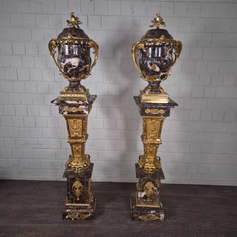 Columns with Vase Bronze Marble Black 1,77 m - Image 3