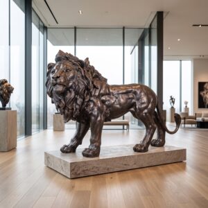 Statue Lion Bronze 2,28 m