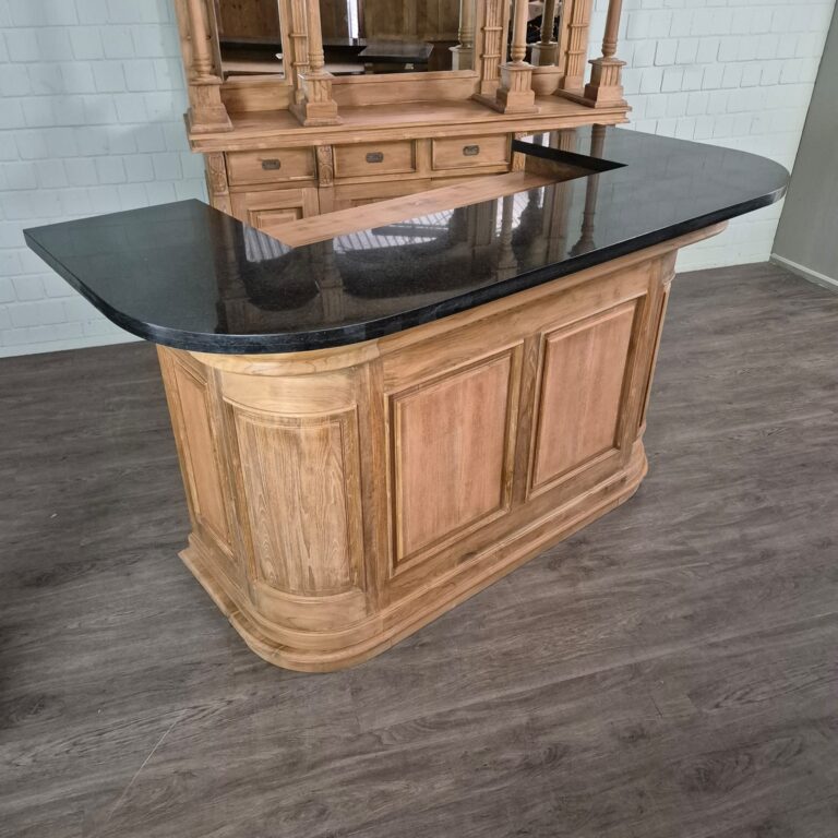 English Bar Shelf Marble Teak 2,08 m - Image 3