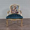 Baroque Chair Napoleon Gold-Mint Turquoise - Image 2