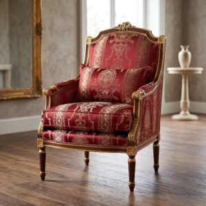 Baroque Chair Gold-Wine-red
