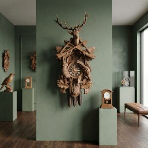 Cuckoo Clock with Music 1930 Beech Wood