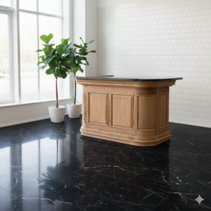 English Bar Shelf Marble Teak 2,08 m