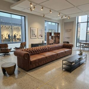 Chesterfield Sofa Leather Brown 4,00 m