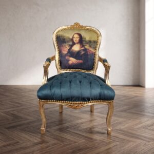 Baroque Chair Mona Lisa Gold-Mint Turquoise