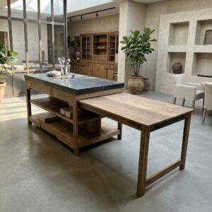 Kitchen Island Teak 1,56 m - 2,75 m