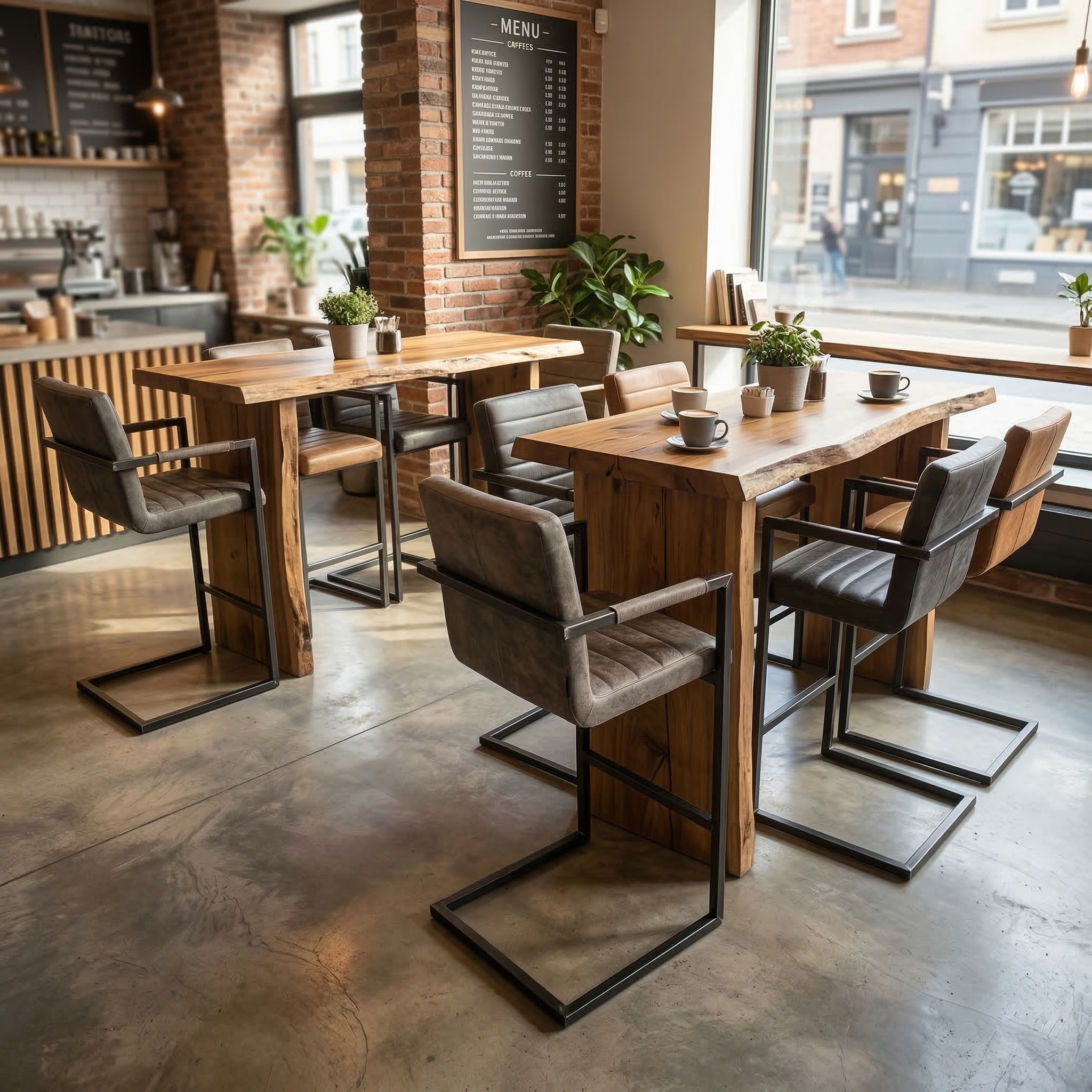 Barstool Industrial Design Leather - Image 2