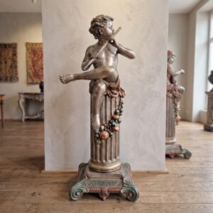 Statue Child Flute Bronze 1,54 m